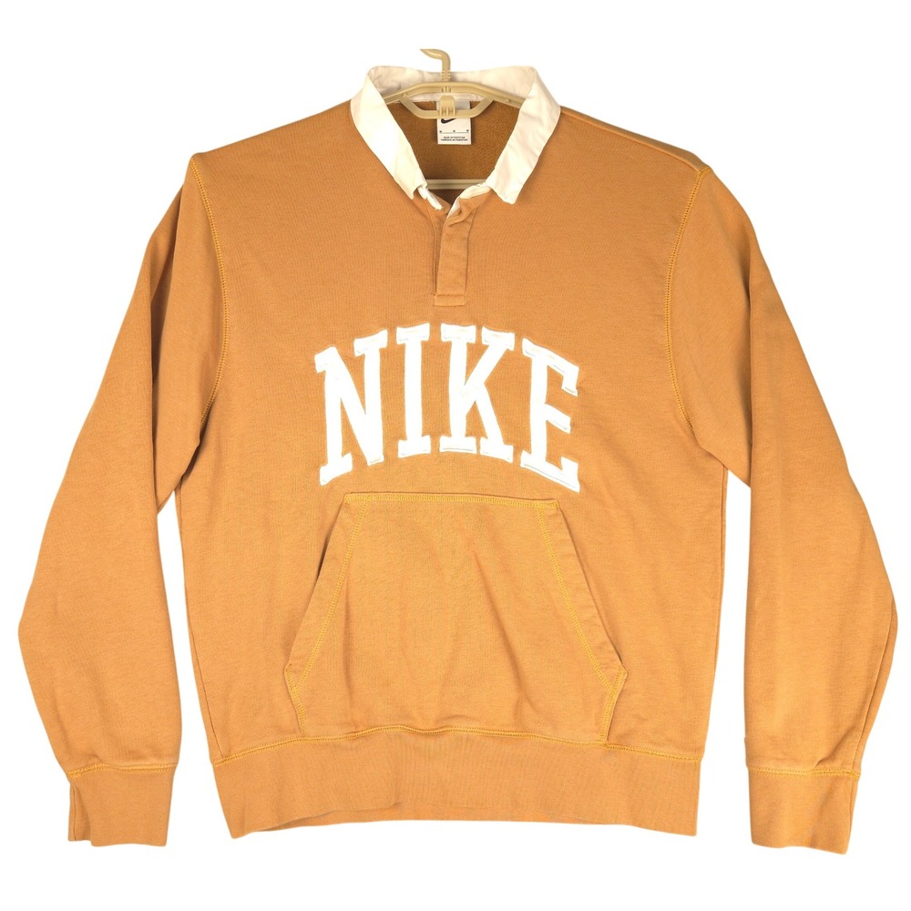 Nike Sportswear Trend Rugby Polo Sweatshirt Ale Brown FN3112-224 Mens Medium